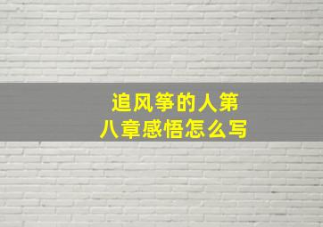 追风筝的人第八章感悟怎么写