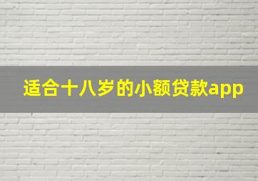 适合十八岁的小额贷款app