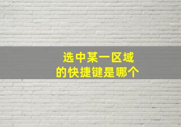 选中某一区域的快捷键是哪个