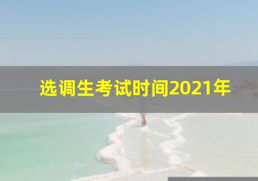 选调生考试时间2021年