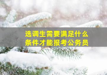 选调生需要满足什么条件才能报考公务员