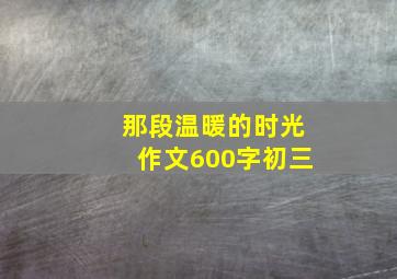 那段温暖的时光作文600字初三