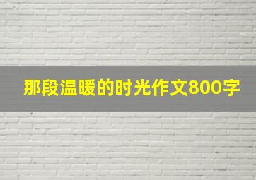 那段温暖的时光作文800字