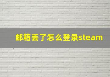 邮箱丢了怎么登录steam