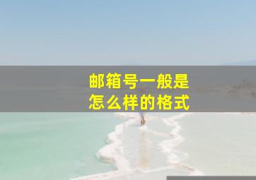 邮箱号一般是怎么样的格式