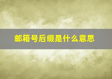 邮箱号后缀是什么意思