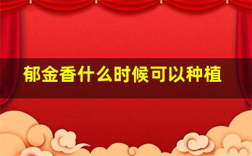 郁金香什么时候可以种植