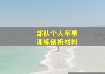 部队个人军事训练剖析材料