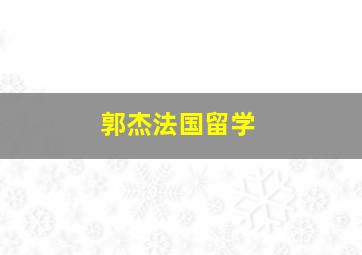 郭杰法国留学