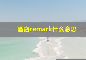 酒店remark什么意思