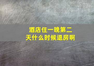 酒店住一晚第二天什么时候退房啊