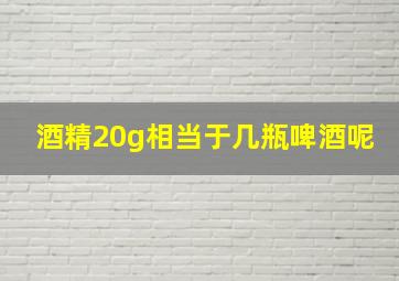 酒精20g相当于几瓶啤酒呢