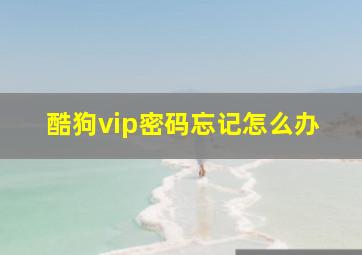 酷狗vip密码忘记怎么办