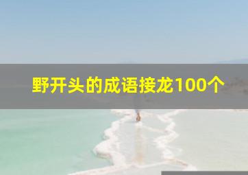 野开头的成语接龙100个