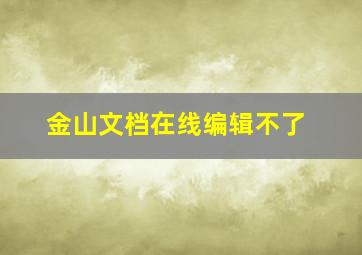 金山文档在线编辑不了