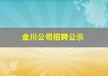 金川公司招聘公示