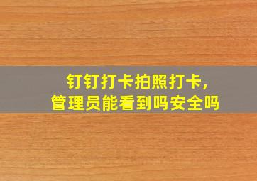 钉钉打卡拍照打卡,管理员能看到吗安全吗