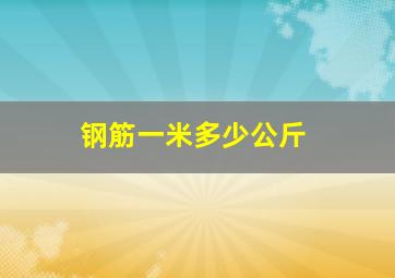 钢筋一米多少公斤