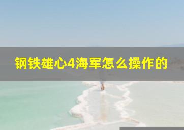 钢铁雄心4海军怎么操作的