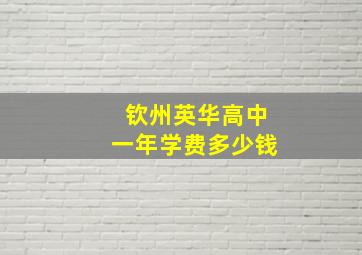 钦州英华高中一年学费多少钱