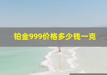 铂金999价格多少钱一克