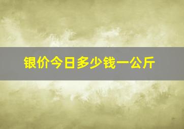 银价今日多少钱一公斤