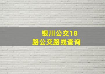 银川公交18路公交路线查询