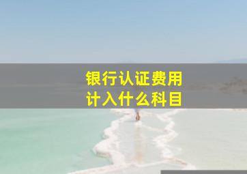 银行认证费用计入什么科目