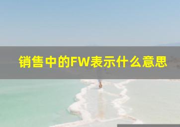 销售中的FW表示什么意思