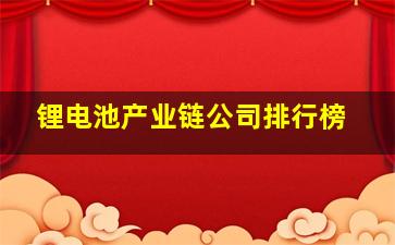 锂电池产业链公司排行榜