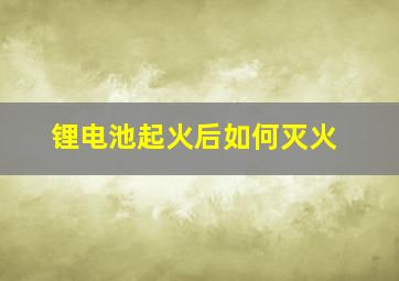 锂电池起火后如何灭火