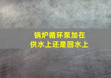 锅炉循环泵加在供水上还是回水上