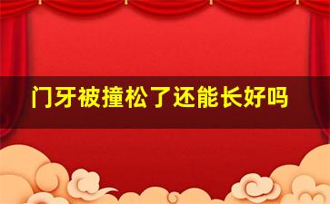 门牙被撞松了还能长好吗