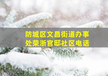 防城区文昌街道办事处荣浙官邸社区电话