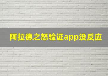 阿拉德之怒验证app没反应