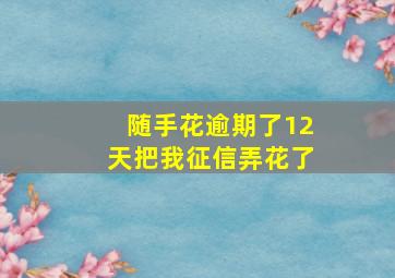 随手花逾期了12天把我征信弄花了