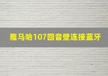 雅马哈107回音壁连接蓝牙