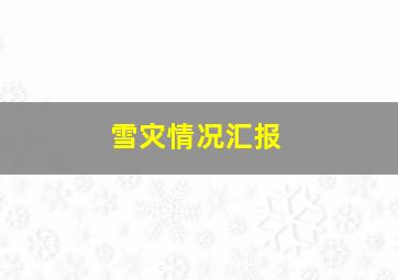 雪灾情况汇报