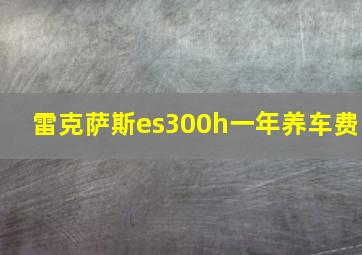 雷克萨斯es300h一年养车费