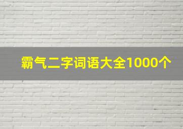 霸气二字词语大全1000个