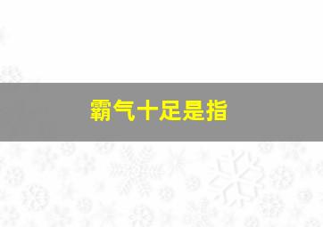 霸气十足是指