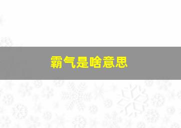 霸气是啥意思