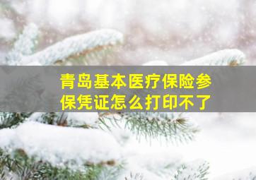 青岛基本医疗保险参保凭证怎么打印不了