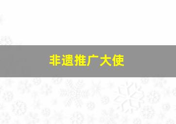 非遗推广大使