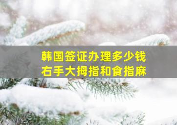 韩国签证办理多少钱右手大拇指和食指麻