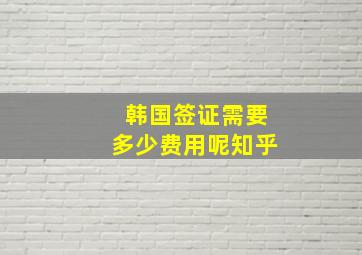 韩国签证需要多少费用呢知乎