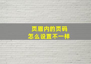 页眉内的页码怎么设置不一样