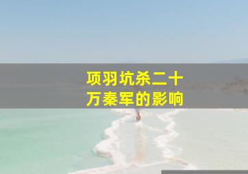 项羽坑杀二十万秦军的影响