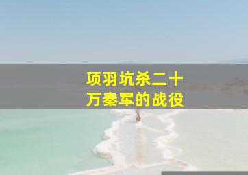 项羽坑杀二十万秦军的战役