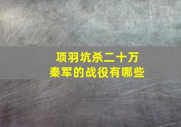 项羽坑杀二十万秦军的战役有哪些